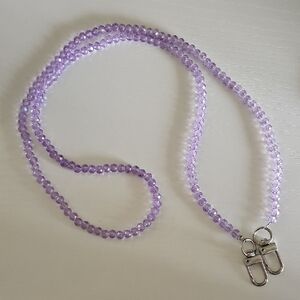Elegant Purple Beaded Lanyard Or Necklace